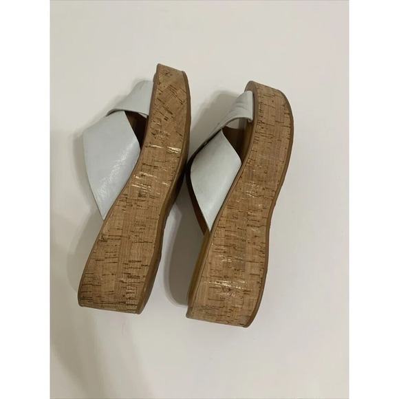 Kork Ease Women's Cork Wedge Sandals Size 7 Leather Off White - Picture 7 of 11